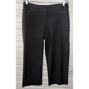 NWT Eileen Fisher Sz LARGE Gray Slim Crop Cuff Pant Organic Cotton Stretch Twill